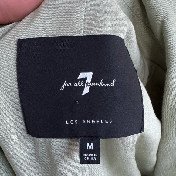 7 For all mankind, pastel green jacket size M beautiful embroidered sleeves - Picture 5 of 6
